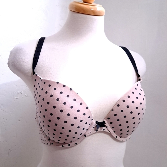 Victoria secret | Polka Dot Underwire Bra - Black and cream 34D - Picture 1 of 8